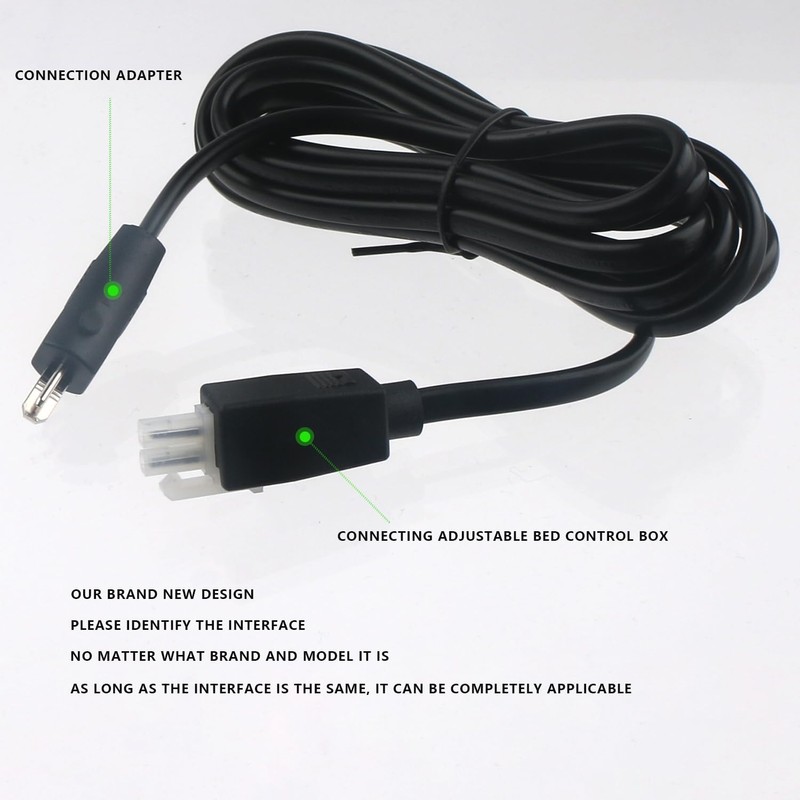 Adjustable Bed Base Input Power Cord Cable Prong Replacement for