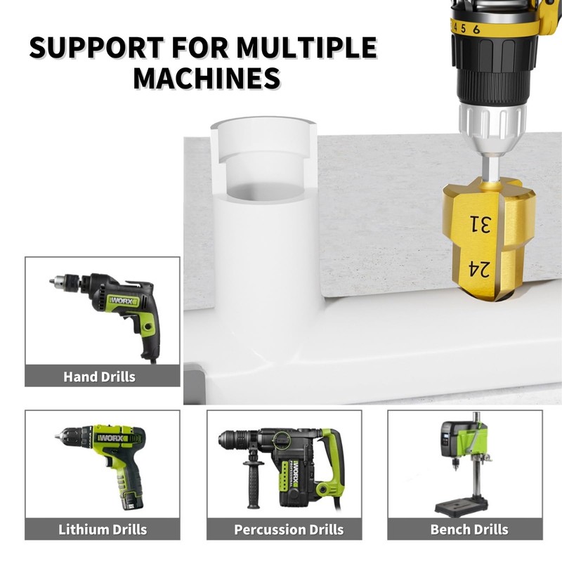 yikinb 3 Pcs PPR Lifting Step Drill Bits,Expansion Repair Drill