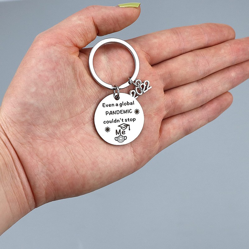 LUOKIFUR 2022 Graduation Inspirational Keychain Souvenir Stainless Steel Graduation Keyring