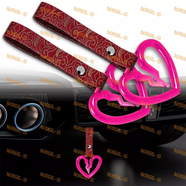 Unbranded Crystal Broken Heart TSURIKAWA Pink Ring Train Bus Handle