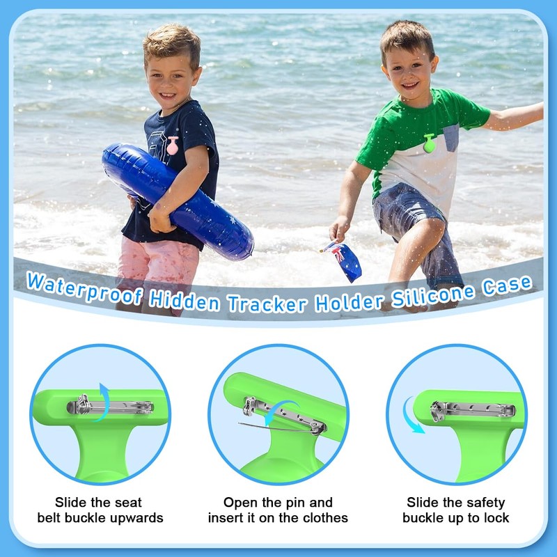 [2 Pack] Waterproof Tile Mate Holder for Kids, Soft Silicone