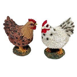 Farmwood Pair of Standing Garden Chicken Ornaments