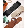 JASGOOD Wide Belt Women's Belt Rubber Belt Sash Belt Croco