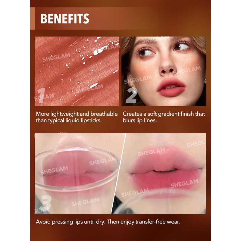 SHEGLAM Soft Haze Lip Blur Waterproof Liquid Lipstick Matte Transfer-Proof