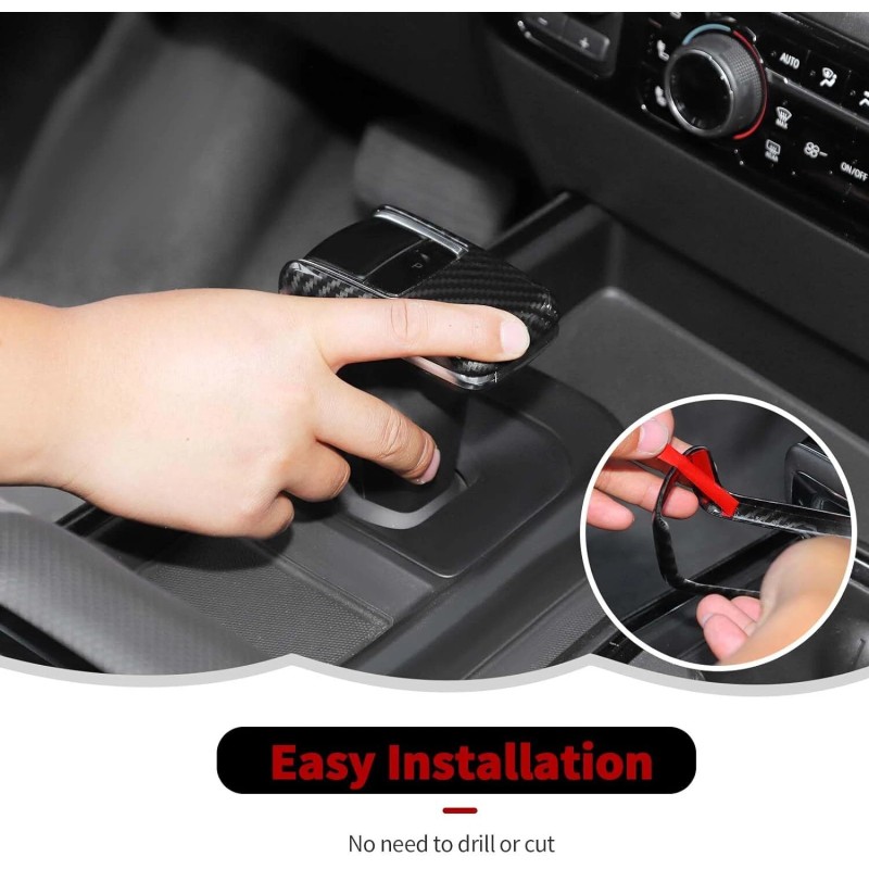 CheroCar Carbon Fiber Gear Shift Knob Cover Trim Decorative For