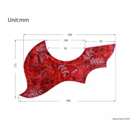 mLaval Guitar parts Hummingbird Style Acoustic Guitar Pickguard, Big Version, Black