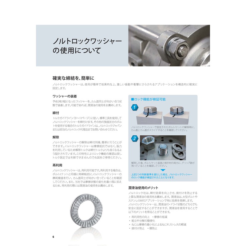 Onokatsu Nord-Lock Washer, Stainless Steel, For NL6SS M6, Pack of