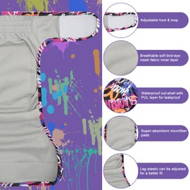 UNIPUP Female Dog Diapers Reusable No Tail Hole Period Panties Washable 3 Pack Diapers Female for Docked-Tail Frenchie French Bulldog Boston Terrier Without Tail U-WWD01XS