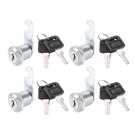 uxcell Cam Lock 3/4" Cylinder Length Cabinet Locks with No.1 Cam, Fits on 1/2" Max Thickness Panel, Keyed Different Zinc Alloy Secure File Keyed Cam Locks 4Pcs