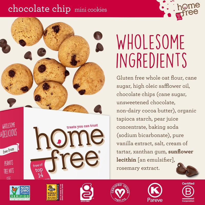 Homefree Treats You Can Trust Gluten Free Mini Cookies, Chocolate
