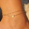 Turandoss Tiny Initial Ankle Bracelets for Women, 14K Gold Filled