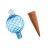 Plant Nanny 12oz Aqua Spiral Fluted Watering Globe & Stake