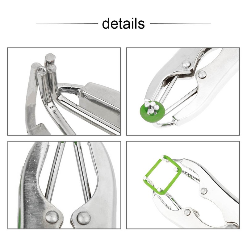 Stainless Steel Castration Pliers Clamp with 100PCS Tail Docking Rings