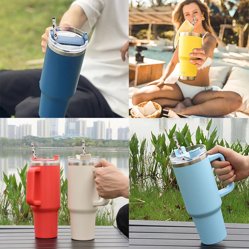 40oz Replacement Straws 6 Pack | 40oz Tumbler Leopard Straws,