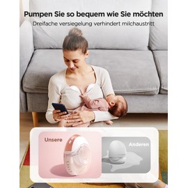 Jheppbay All-in-One Electric Breast Pump, Hands-Free, Privacy Protection, Prevent Leakage, 5s Quick Assembly, with 17/19/21/24 mm Flange, Pack of 1