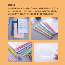 ZiSyouMa Loose Leaf Rings, Set of 12, Hole Diameter 0.5 inches (12 mm), A4/30 Hole Binding Rings, Binding Capacity Approximately 75 Sheets A4 Paper, Loose Leaf Binder Ring, File Bookmaking, Document