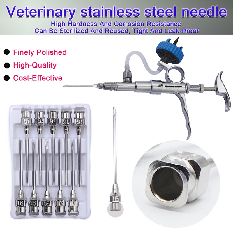 16 Gauge Veterinary Needles, Cattle Needle Poultry Injection Needles 10