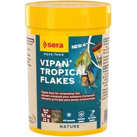 Sera Vipan Flakes 0.7oz | Premium Staple Food for Ornamental Fish | Insect Meal & Prebiotic Effect | Free from Dyes & Preservatives | Perfect for Surface Feeders