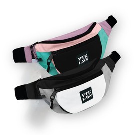 Vatkalimon Soft Colourful Fanny Pack Set of 2 Women Belt Bag, Fanny Packs for Women, Unisex Crossbody Back with 2 Zippers