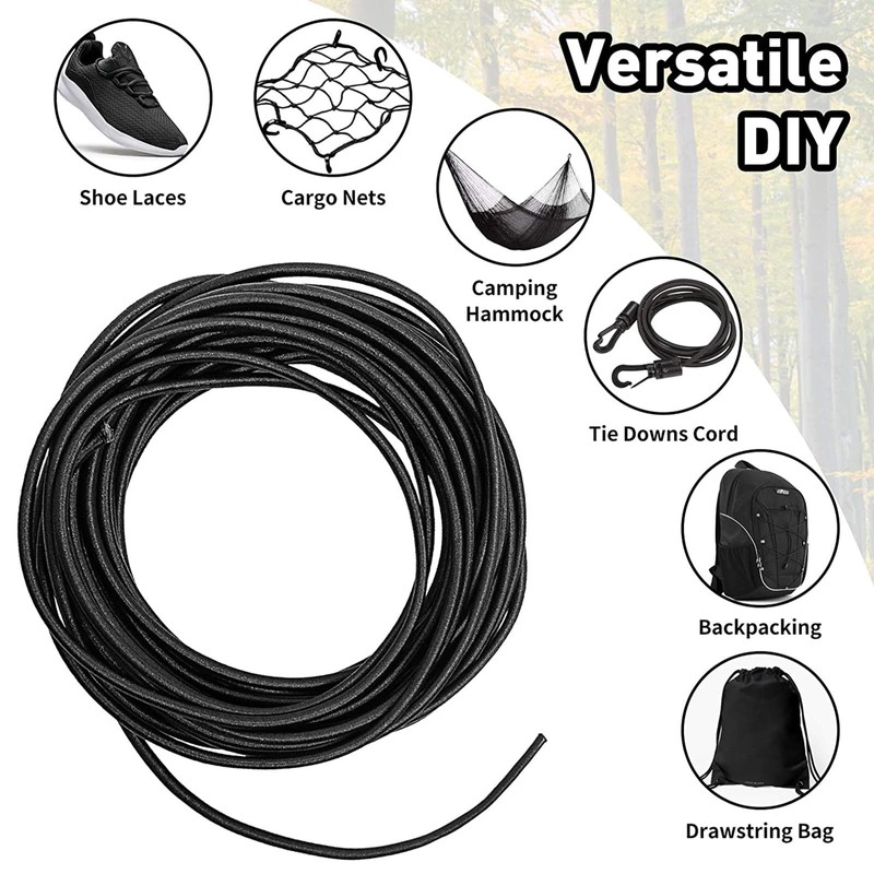 Versatile 1/8-Inch (3mm) Elastic Cord - 10 Yards With 10