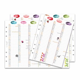 SinnWunder® 2026 Premium Calendar Inserts - Year Plan - Leporello with Half Year per Page - Size DIN A5