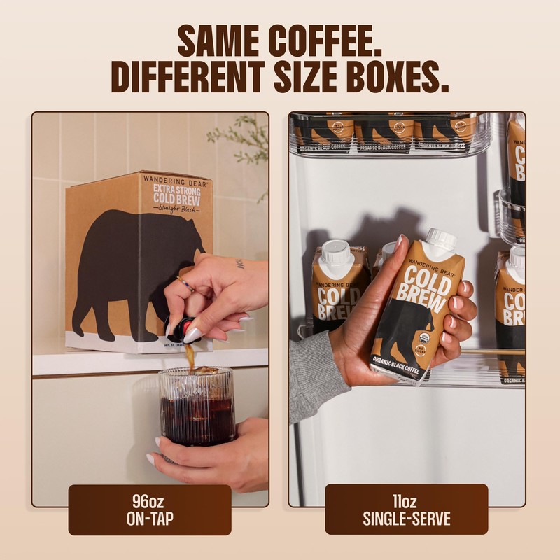 Wandering Bear Decaf Cold Brew Coffee - Bold, Smooth, No