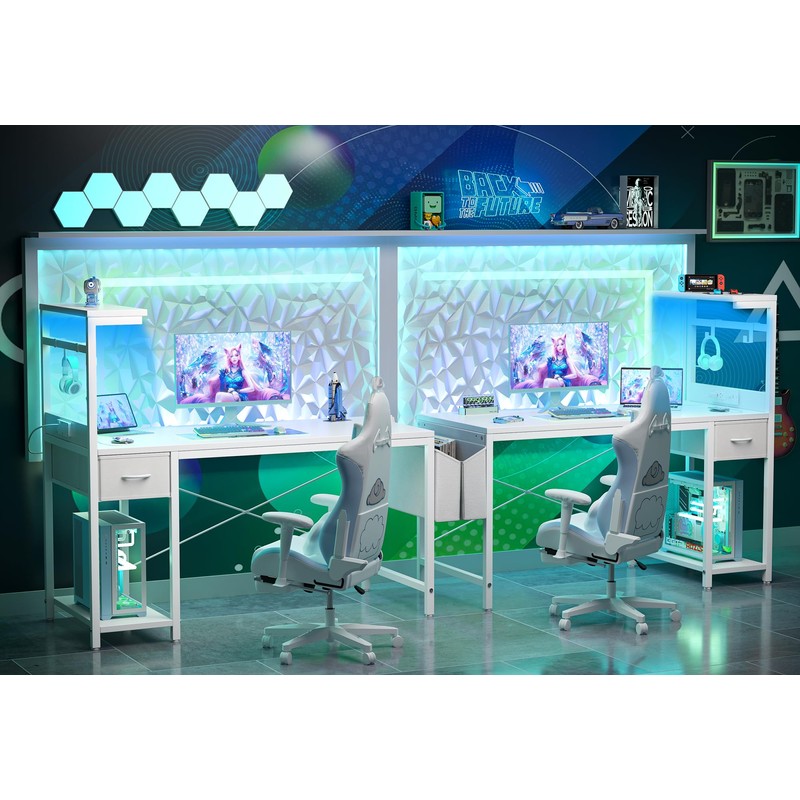 TIQLAB Gaming Desk 47 inch with Power Outlet and LED
