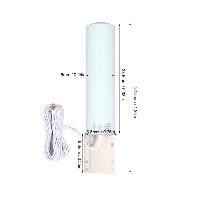 Walfront Antena Omnidireccional 10dBi para 4G LTE/WiFi - con Cable