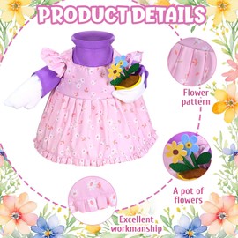 GANSHAYA Sweet Gardener Porch Goose Outfits 23" Goose Statue Clothes Lawn Cement Goose Garden Yard Decor (Pink)