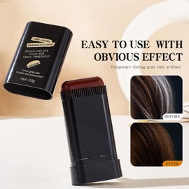 Brown Hair Dye Stick, Portable Hair Dye Comb For Gray Hair Coverage Waterproof and Sweat-Proof Hair Color Stick Color Touch-Up Hair Sticks With Comb for Women & Men 2PCS