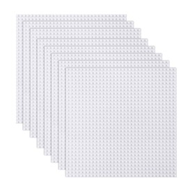 LVHERO Classic Baseplates Building Plates for Building Bricks 100% Compatible with All Major Brands-Baseplate, 10" x 10", Pack of 8 (White)