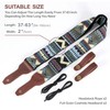 Nefelibata Banjo Strap 2" Wide Full Grain Leather Jacquard Embroidered