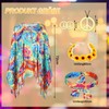 NUUOTP Hippie Costume Women's Set with Poncho, Headbands, Accessories for