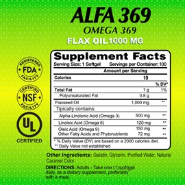ALFA VITAMINS Alfa Vitamins Alfa 3-6-9 1000 Mg Nutrition Supplement, 100 Count