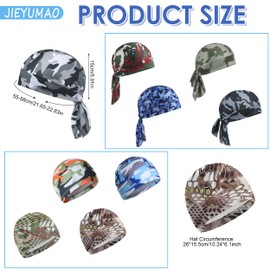 JIEYUMAO 8Pcs Cooling Skull Caps, 2 Styles Sweat Wicking Cap for Men, Fashion Helmet Liner Skull Cap Doo Rags Skull Caps Cooling Helmet Liner Sweat Wicking Head Wrap for Cycling Running Fishing