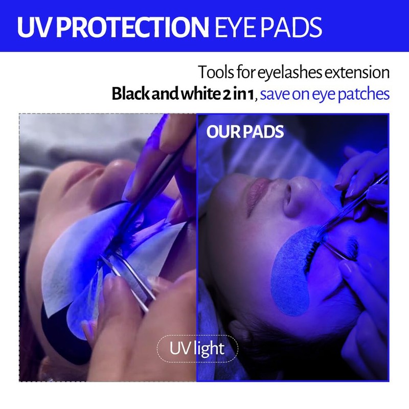 Lunamoon UV Eye Pads for Eyelash Extension, Double 2-in-1 Eyelash