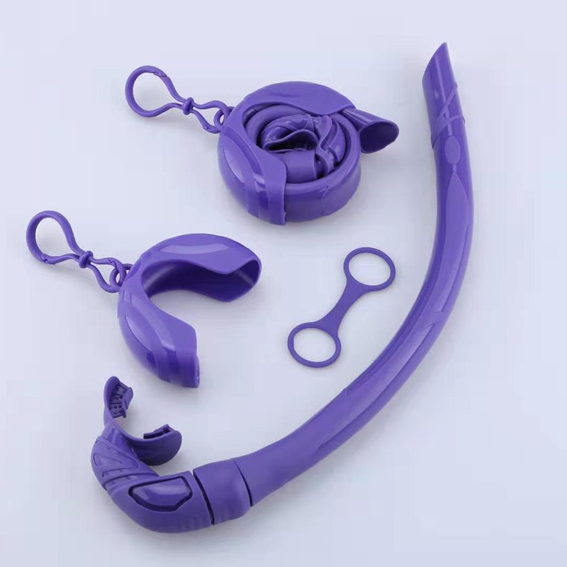 Silicone Foldable Snorkel with Compact Storage Case Women Men Roll