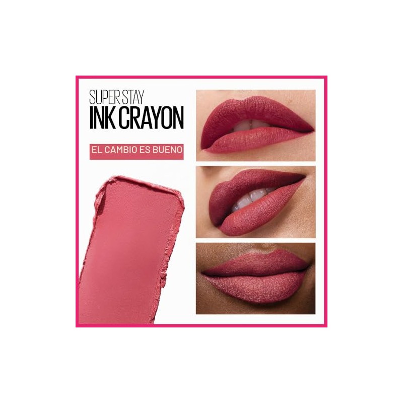 Maybelline Superstay ink crayon Matte longwear lipstick Makeup, Long Lasting