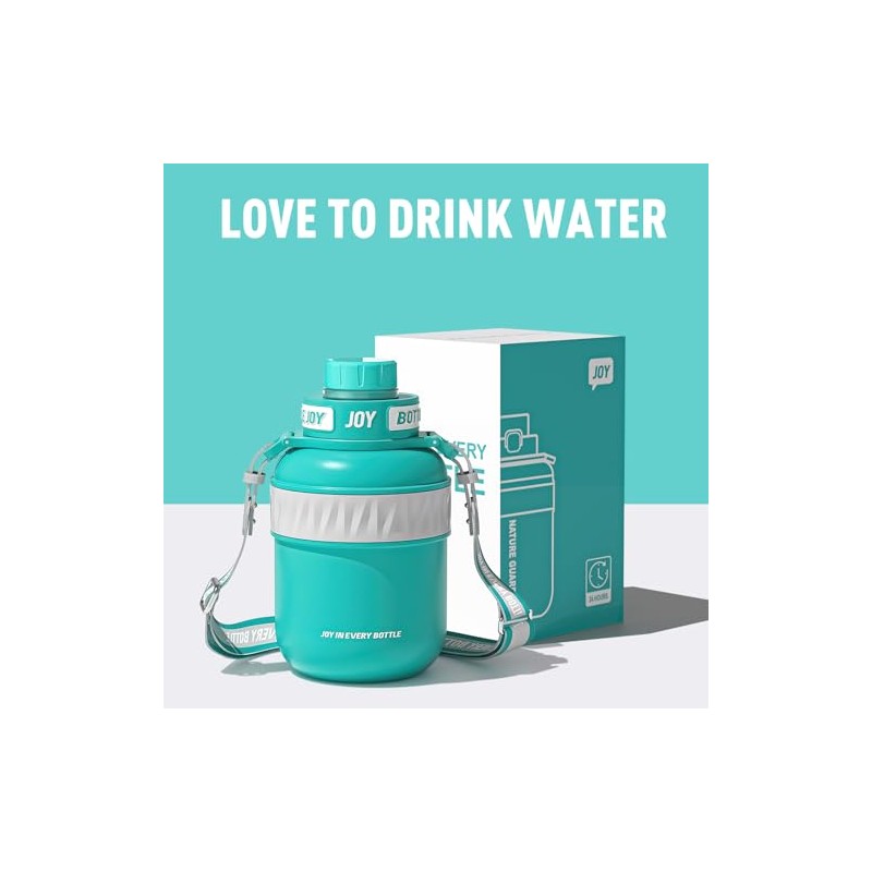 BOTTLE JOY Stainless-Steel Water Bottle: Leakproof Lid, Perfect Sip, Double
