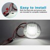 Partsam 4 Pcs 3 Inch Round White LED Marine Boat