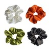 Large Silk Satin Scrunchie For Hair，4Pcs Silk Oversized Extra Scrunchie