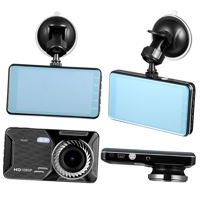 Tofficu Touch Screen Dual Lens Car Dash Cam Front and