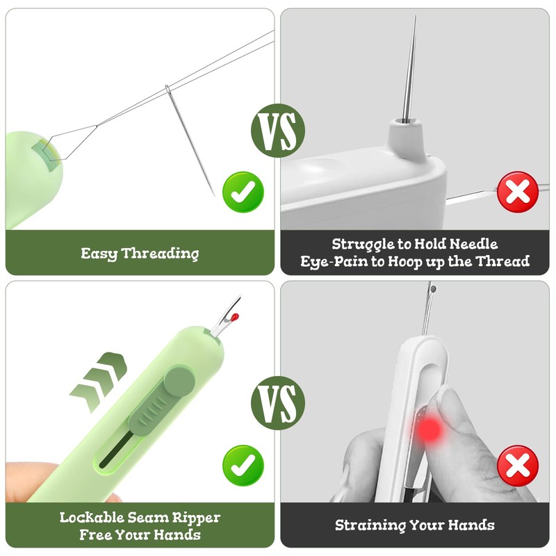 2025 3-in-1 Automatic Needle Threaders, Seam Ripper, Needle Box, 3PCS