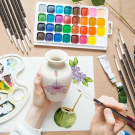 Anezus 30 Pcs Tiny Detail Paint Brushes #0 Fine Paint Brushes Set Liner brush for Miniature 40k Model Crafts Watercolor Acrylics Oil