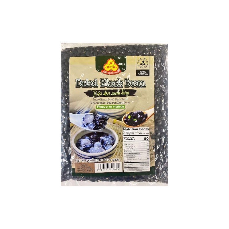 Three Golden Coins Dried Black Beans- Dau Den Xanh Long-