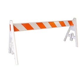 Type 1 A-Frame Plastic Barricade with Reflective Double Sided 5 Foot Rail (A-Frame Legs and Barricade Rails will ship separately)