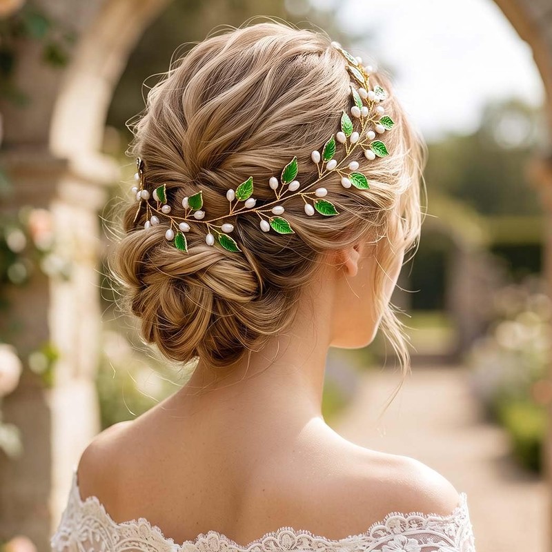 Gold Leaf Hair Vine Bridal Headpiece Wedding Hair Accessories for