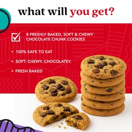 David's Cookies Freshly Baked Cookies Assortment - Delicious Handmade Soft Variety - Exquisite Gourmet Gift for Friends & Family on Special Occasions - Chocolate Chunk Cookies in Sweet Sampler Tin