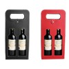 Wine Tote Bag 2 Bottles PU Leather Reusable Wine Gift