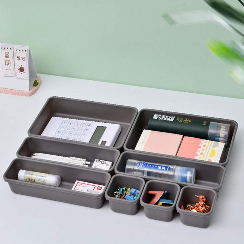 PXLAATY Drawer Dividers Storage Trays Stationery Accessories Cosmetic Trays Set
